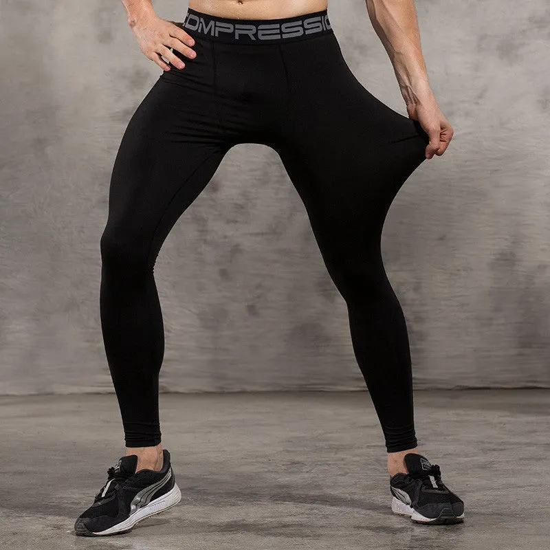 Mens compression pants bodybuilding jogger fitness exercise skinny leggings comperssion tights pants trousers clothes clothing