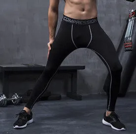 Mens compression pants bodybuilding jogger fitness exercise skinny leggings comperssion tights pants trousers clothes clothing