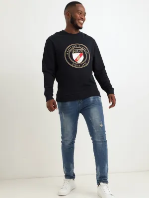 Men's Crest Fleece Sweat Track Top - Navy