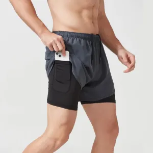 Men's Quick-Dry 2-in-1 Running Shorts with Convenient Phone Pocket