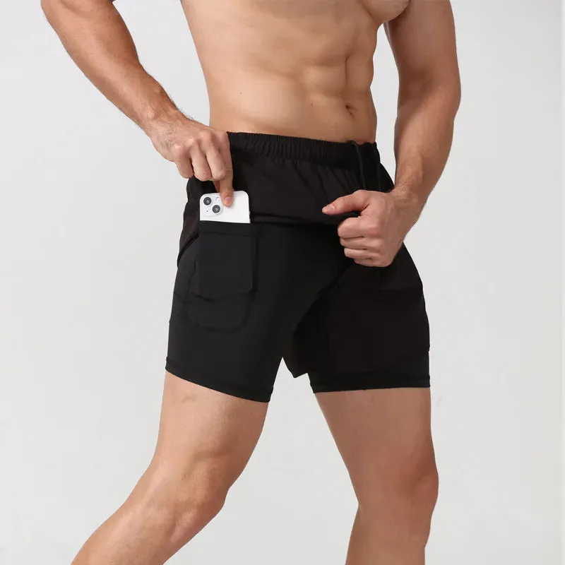 Men's Quick-Dry 2-in-1 Running Shorts with Convenient Phone Pocket