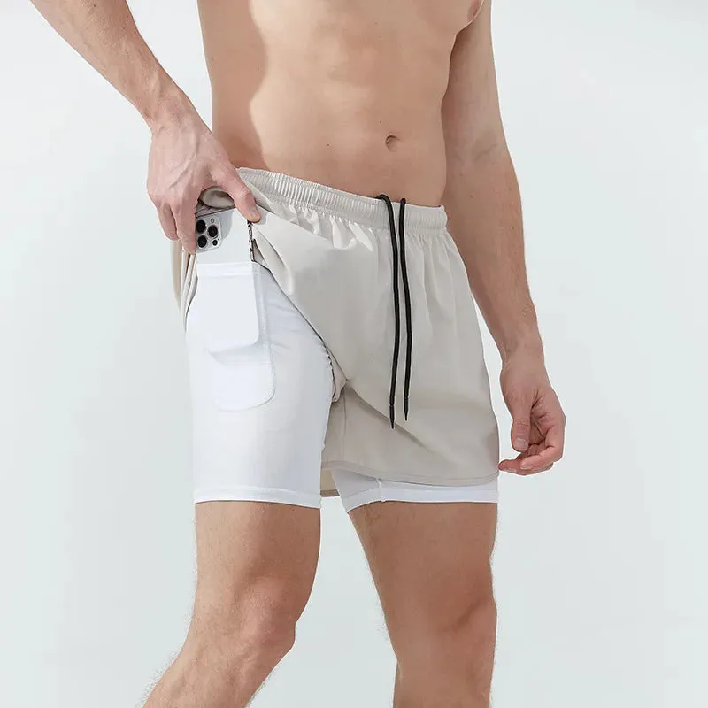 Men's Quick-Dry 2-in-1 Running Shorts with Convenient Phone Pocket