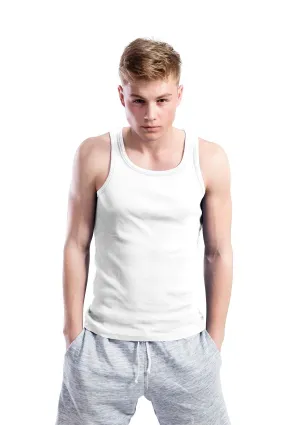 Mens Tank T-Shirts Clean Cotton White