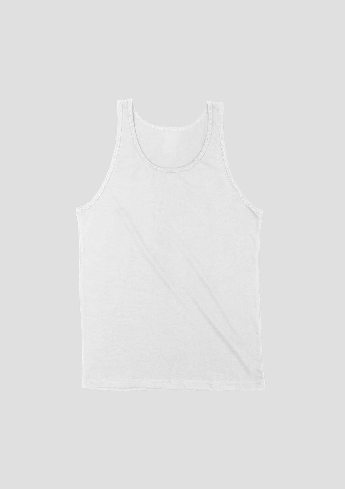 Mens Tank T-Shirts Clean Cotton White