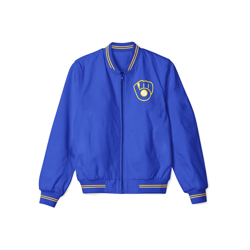 Milwaukee Brewers Blue Bomber Jacket – Lightweight Outerwear with Classic Team Logo