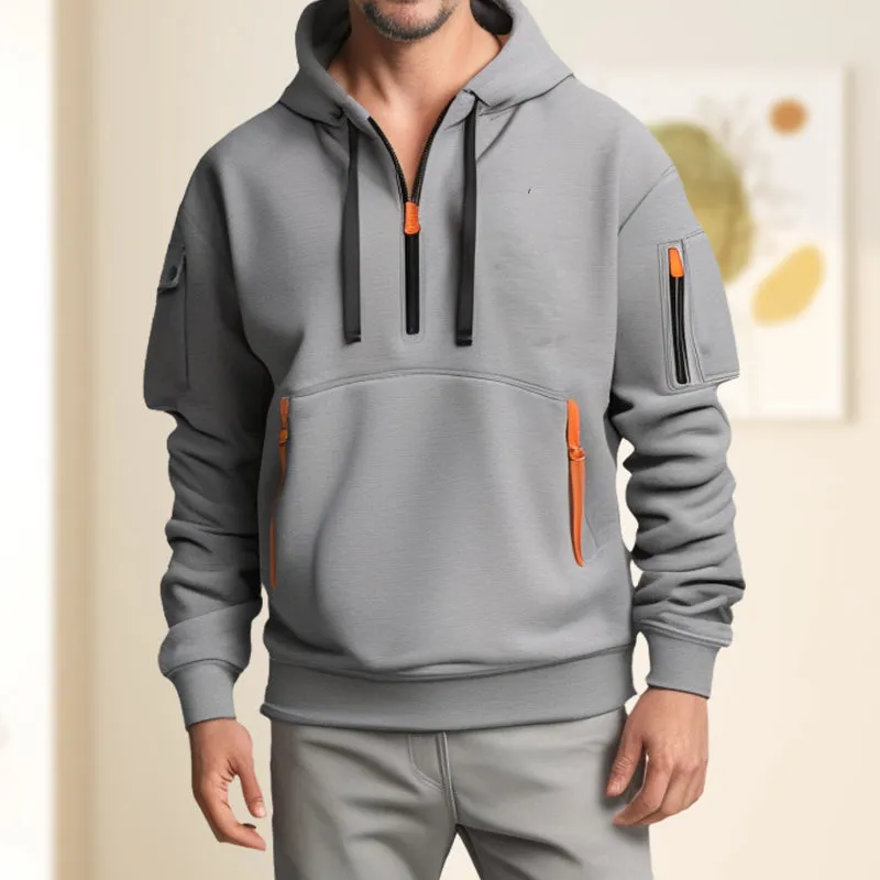 Multifunctional zip-up hoodie for men
