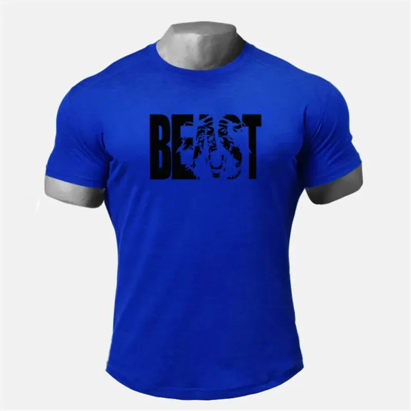 Muscle guys Brand Men's NO PAIN NO GAIN Gym T Shirts,Bodybuilding Fitness Workout Clothes Cotton T-Shirt