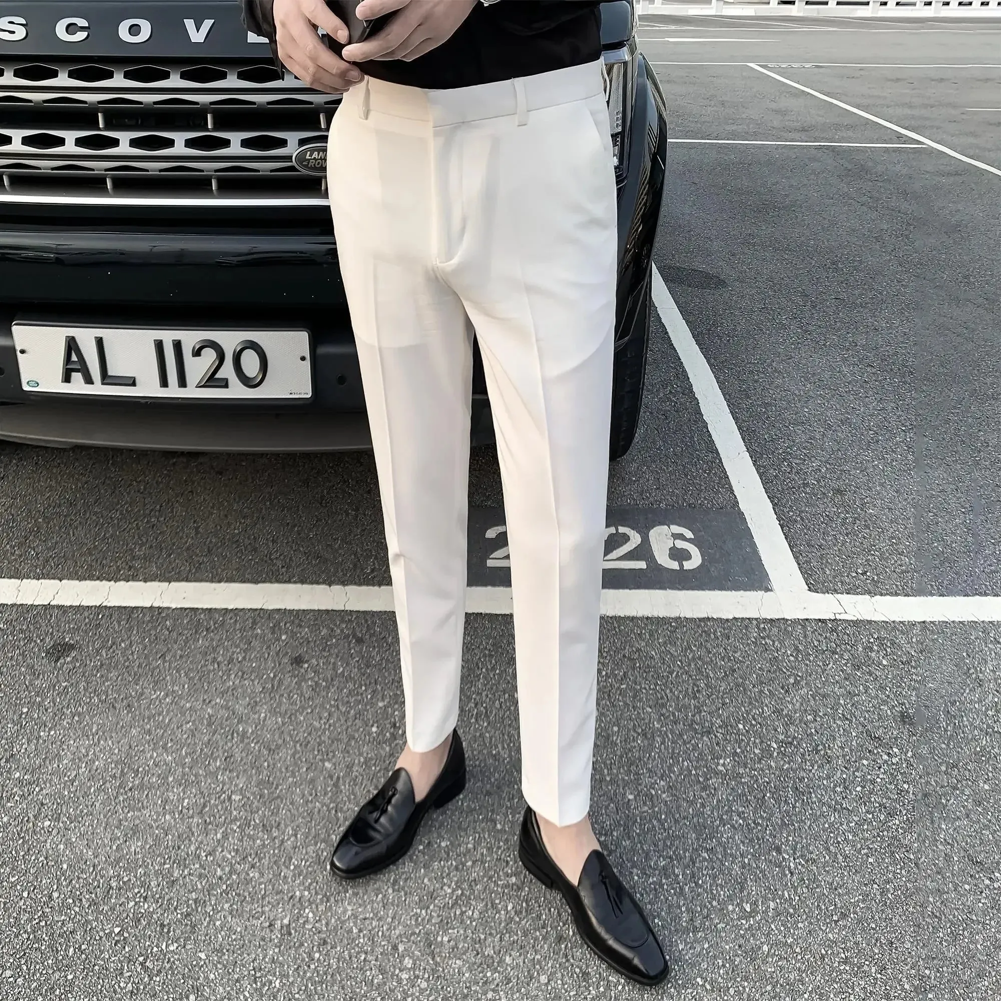 Neue Herrenanzughose Weiß Slim Fit Sommerhose