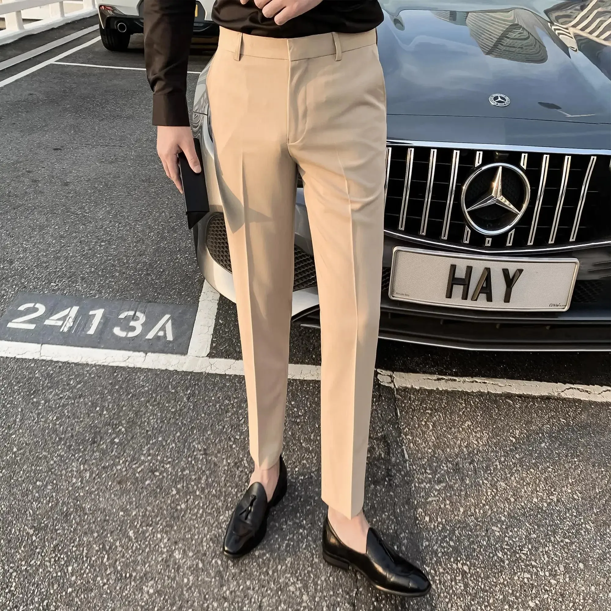 Neue Herrenanzughose Weiß Slim Fit Sommerhose