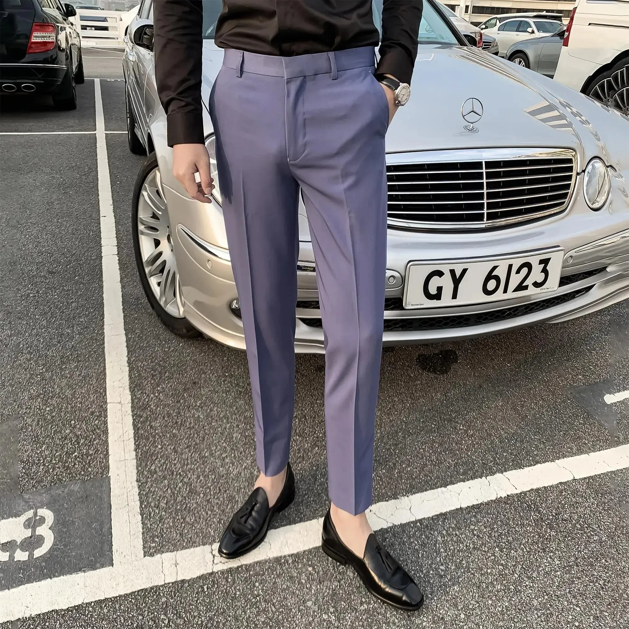 Neue Herrenanzughose Weiß Slim Fit Sommerhose