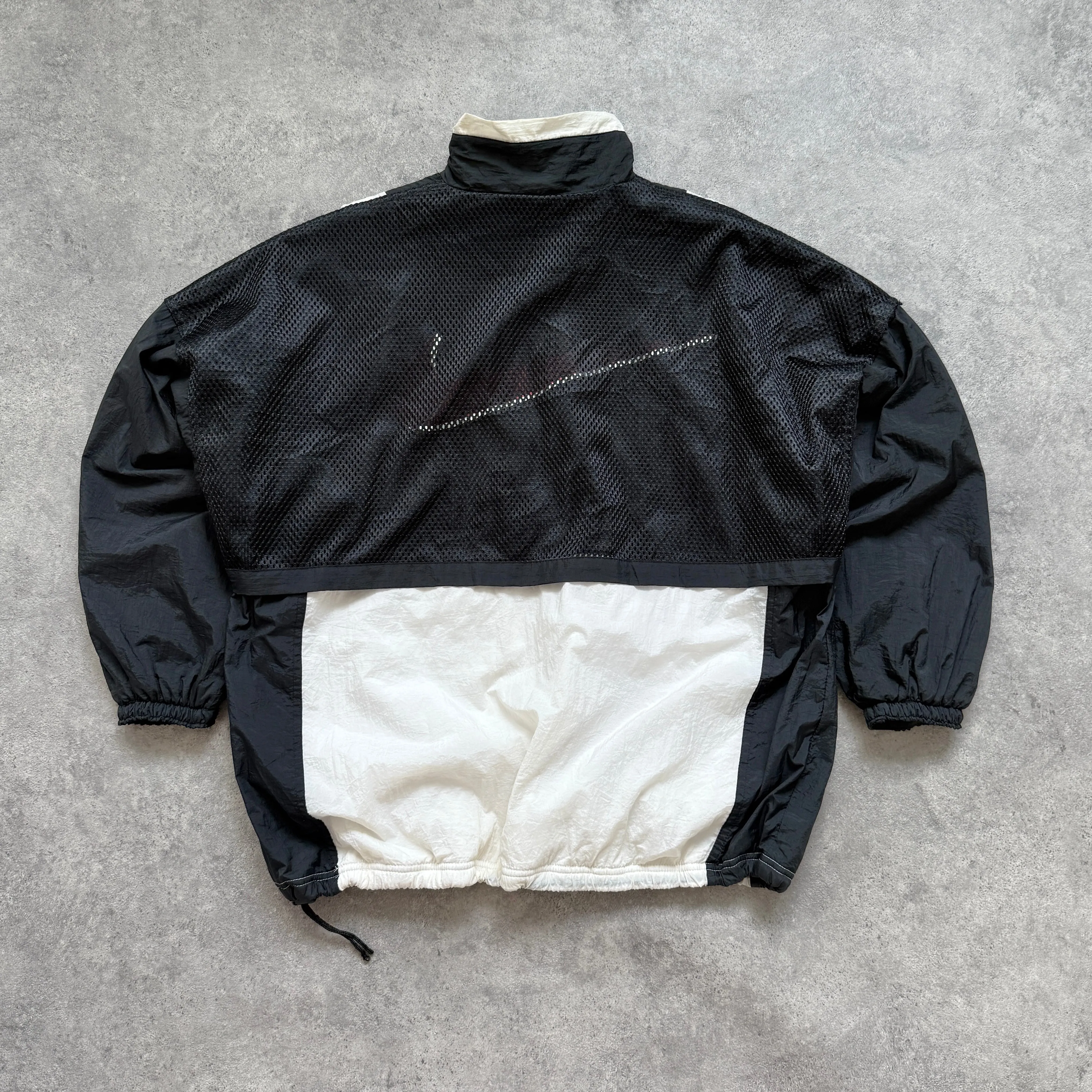 Nike 1990s 1/4 zip technical mesh lightweight shell jacket (L)