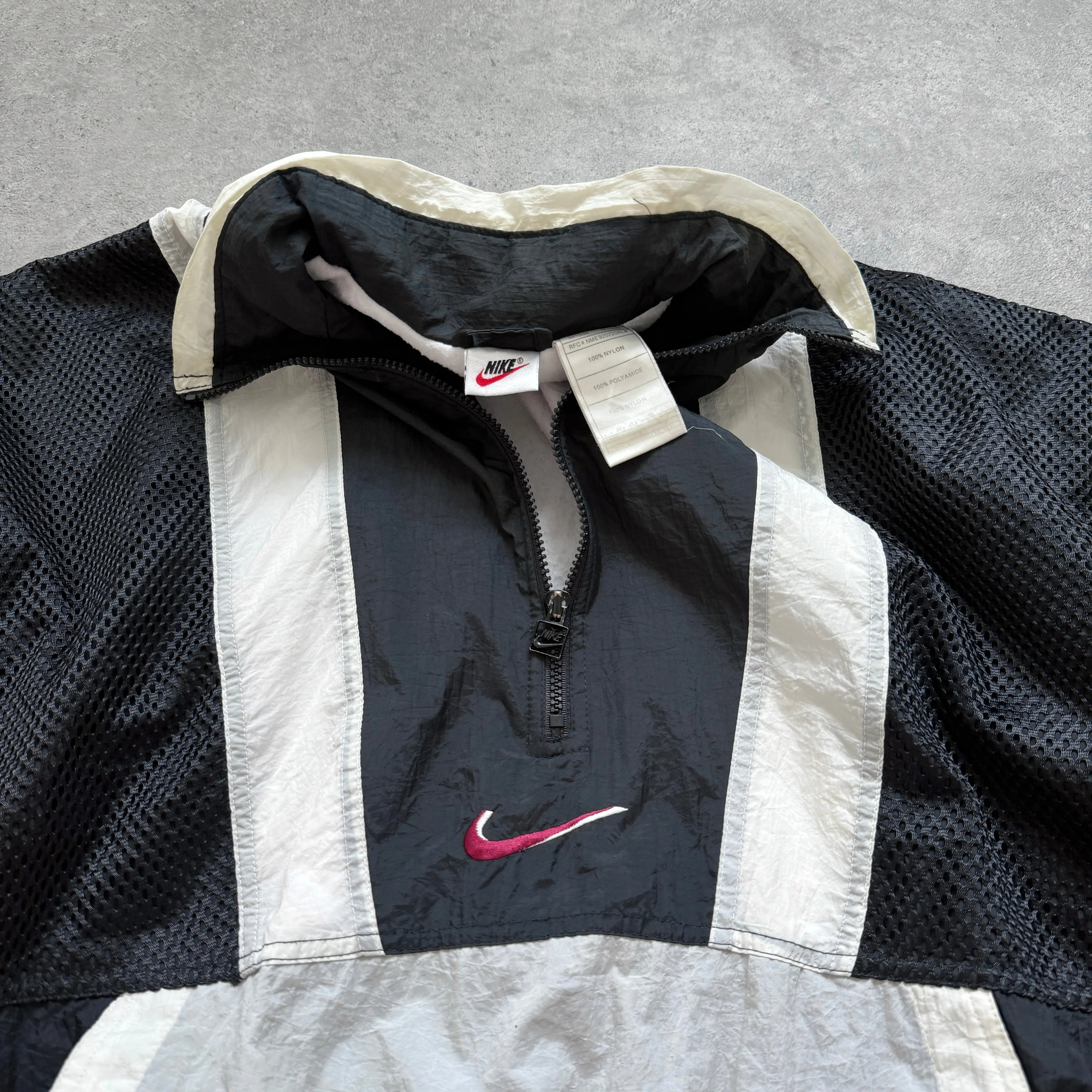 Nike 1990s 1/4 zip technical mesh lightweight shell jacket (L)