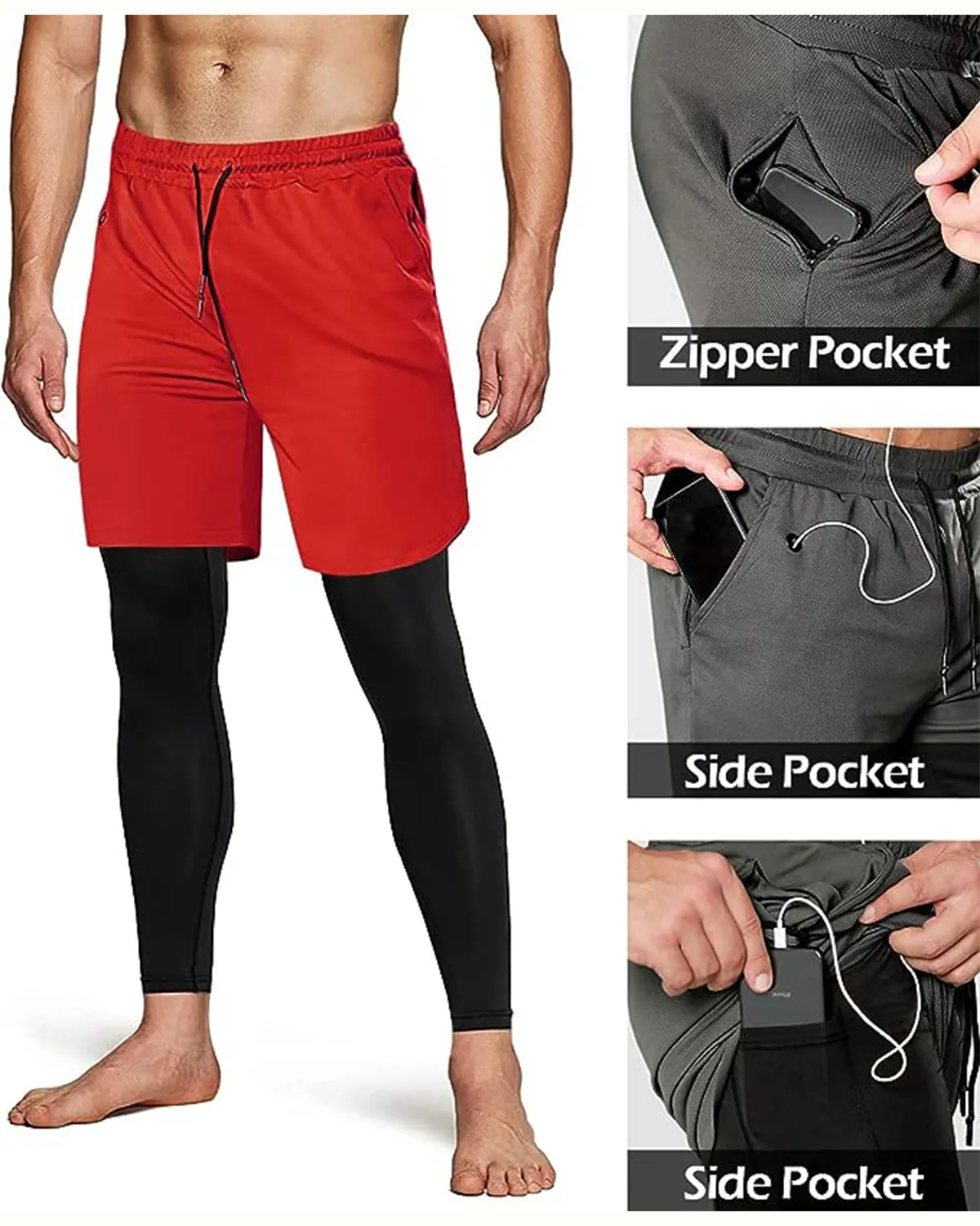 OA Mens - Running Pants, Gym Workout Compression Pants for Men Training Athletic Pants