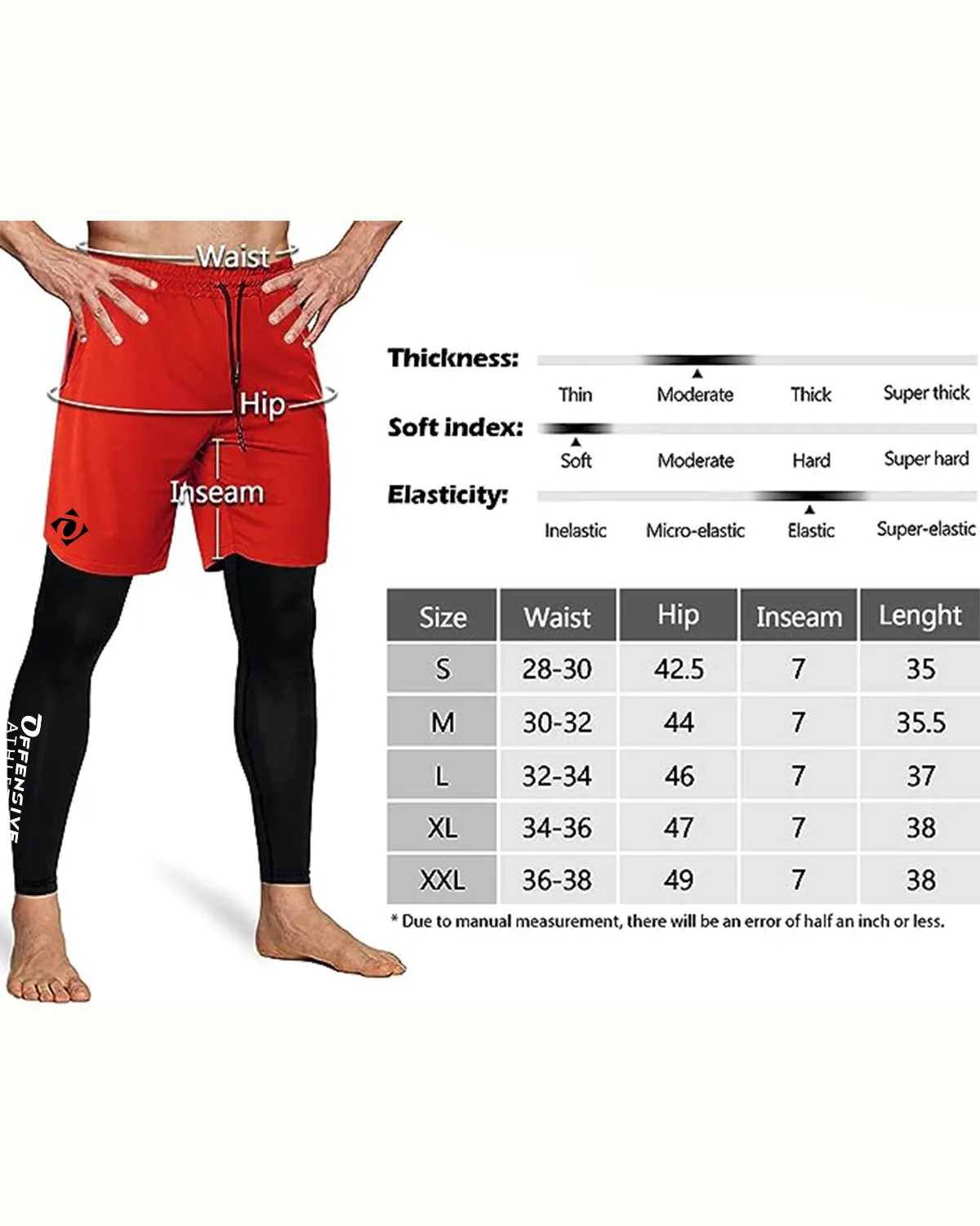 OA Mens - Running Pants, Gym Workout Compression Pants for Men Training Athletic Pants