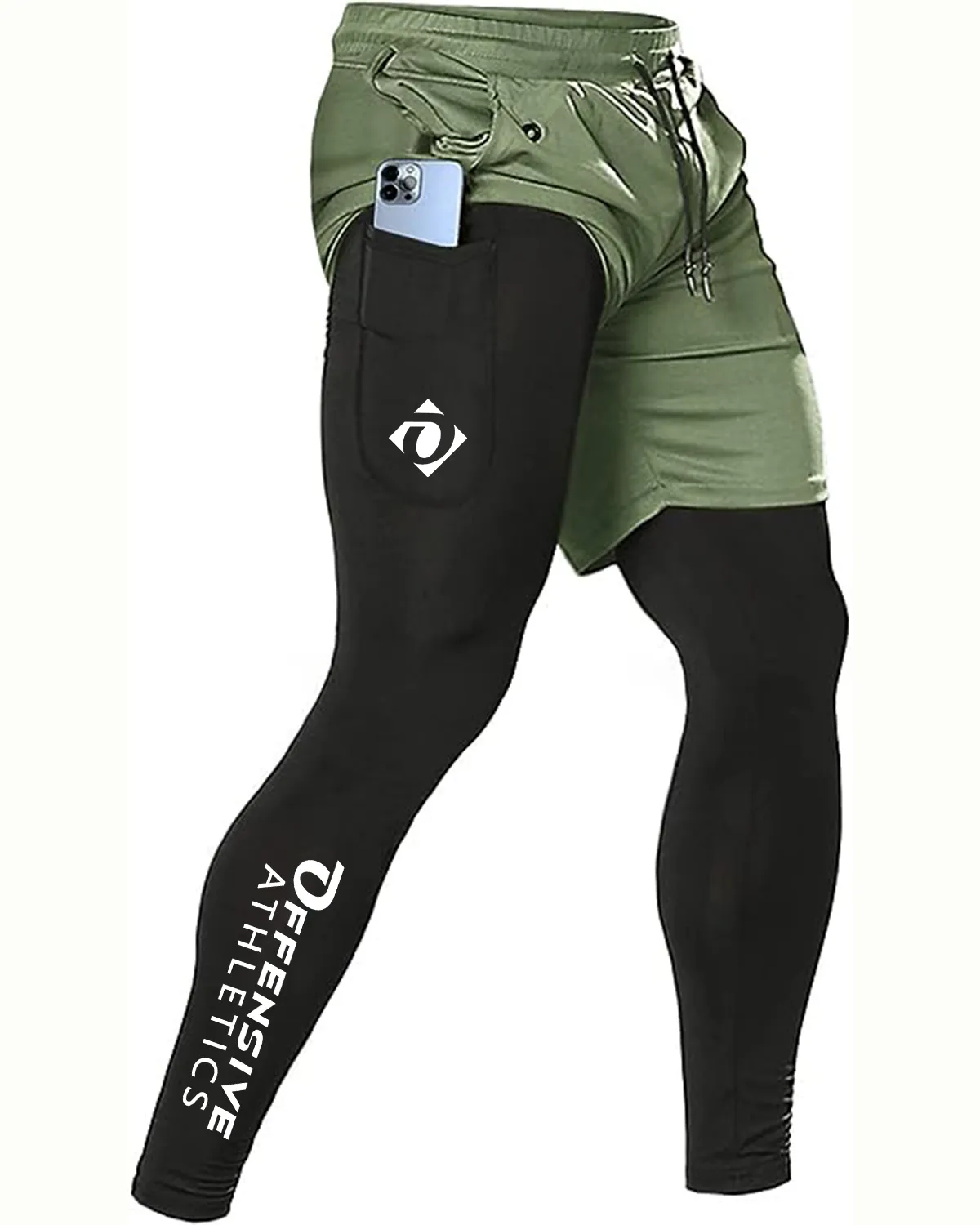 OA Mens - Running Pants, Gym Workout Compression Pants for Men Training Athletic Pants
