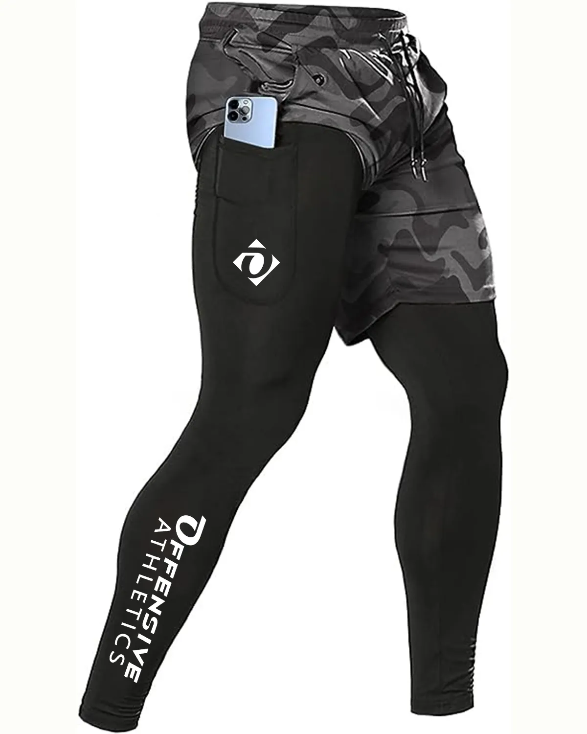 OA Mens - Running Pants, Gym Workout Compression Pants for Men Training Athletic Pants