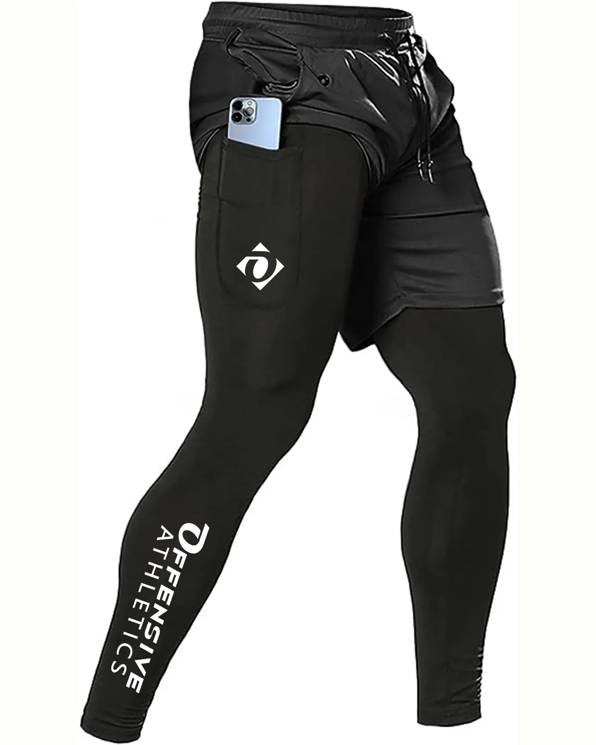 OA Mens - Running Pants, Gym Workout Compression Pants for Men Training Athletic Pants