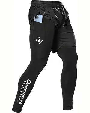 OA Mens - Running Pants, Gym Workout Compression Pants for Men Training Athletic Pants