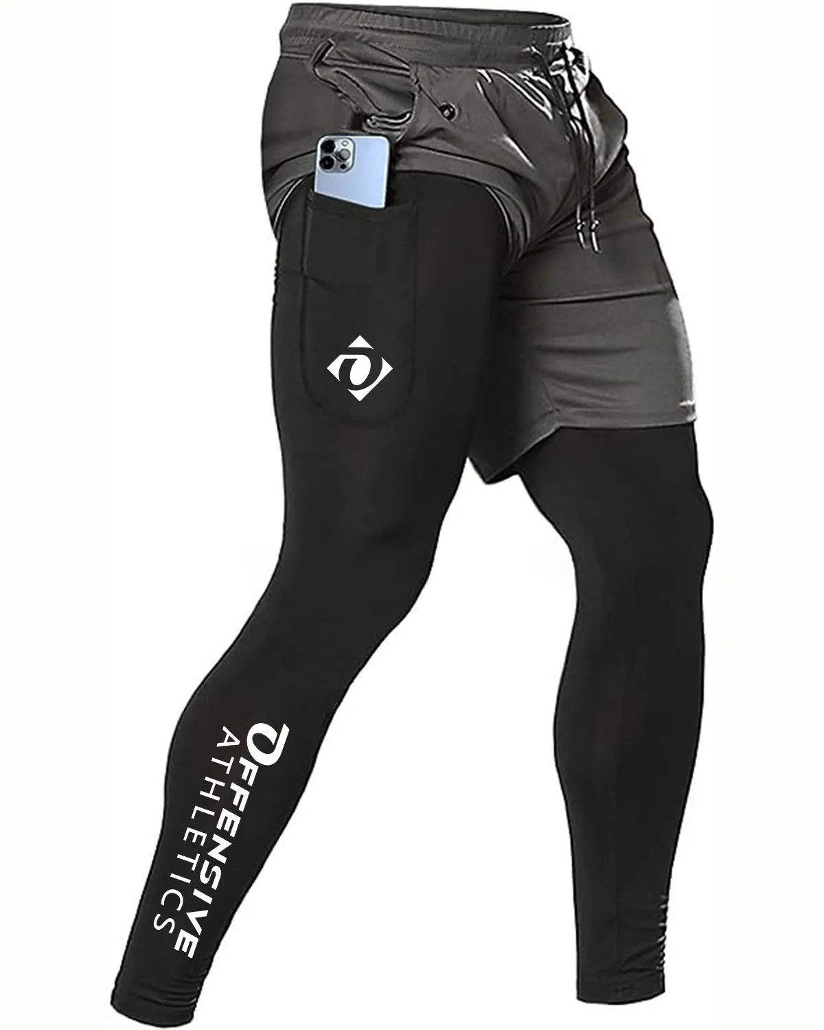 OA Mens - Running Pants, Gym Workout Compression Pants for Men Training Athletic Pants