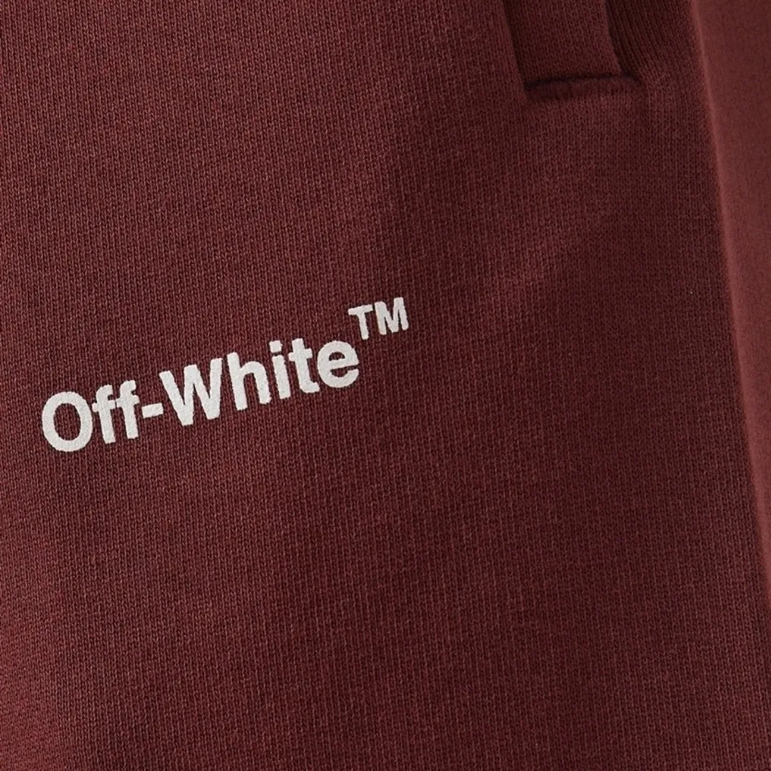 Off-White Mens Shorts OMCI006F22FLE0012801 Burgundy