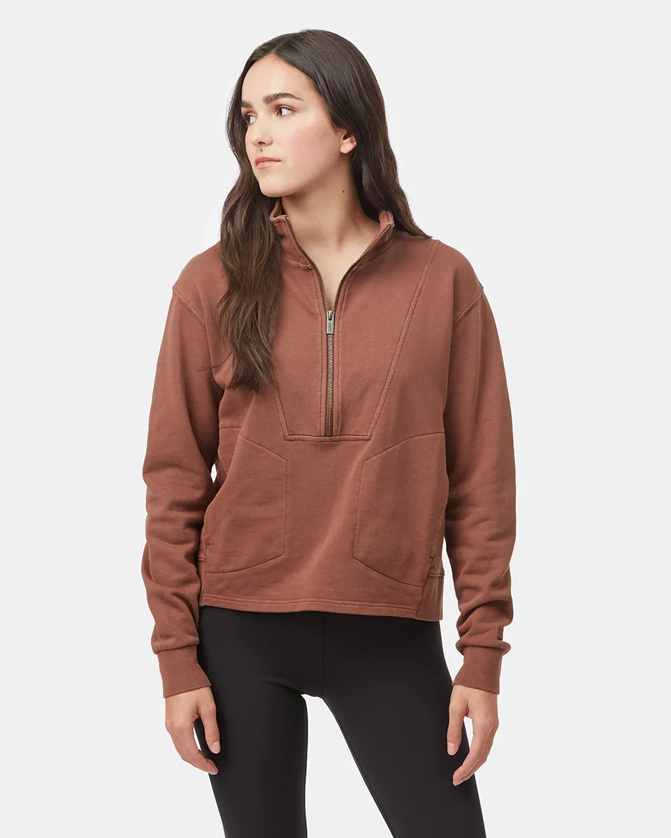 Organic Cotton French Terry Half Zip