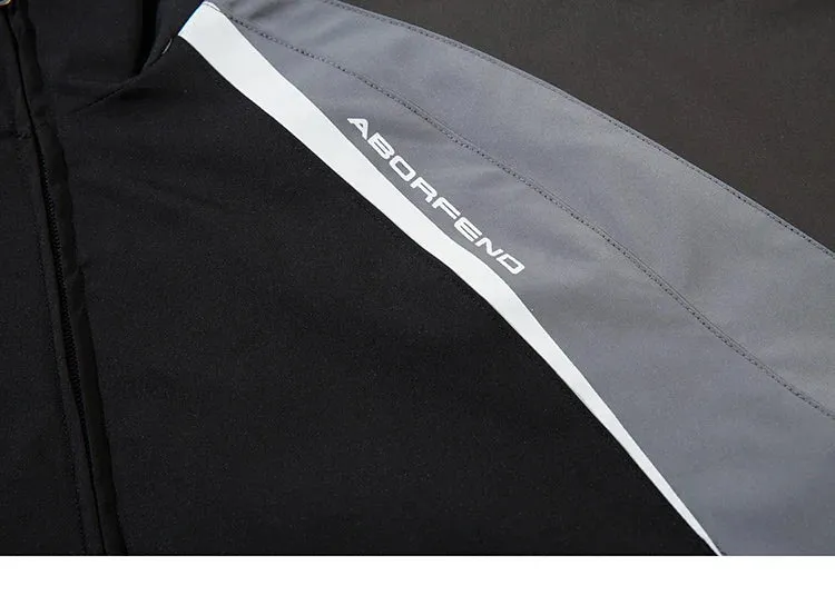 Patchwork Striped Zipper Thin Jacket