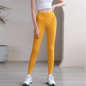 Peach Hip Fitness Pants - High-Waist Sports Leggings for Running & Hip Training