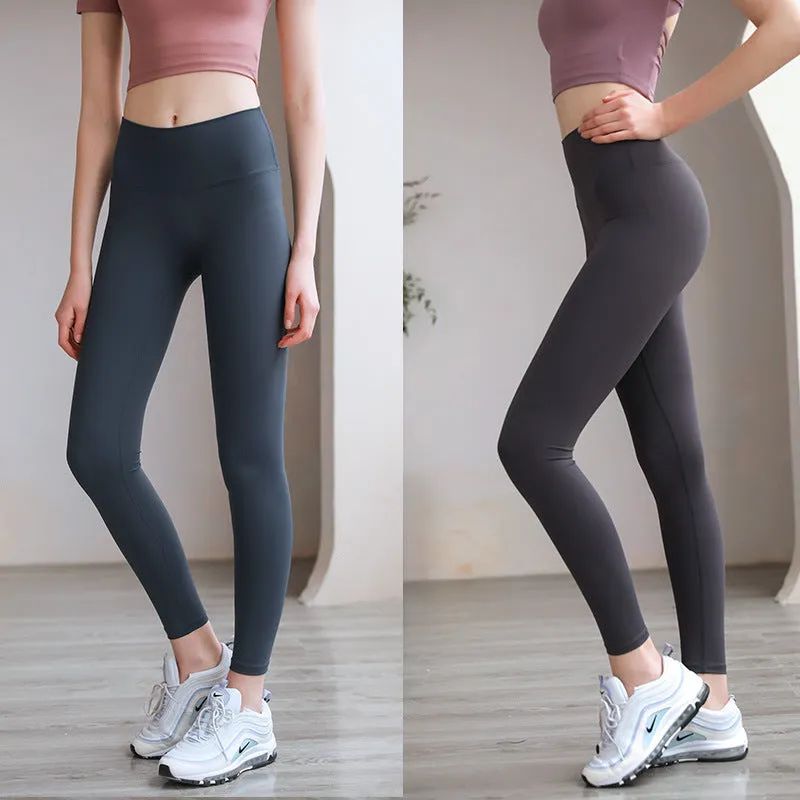 Peach Hip Fitness Pants - High-Waist Sports Leggings for Running & Hip Training