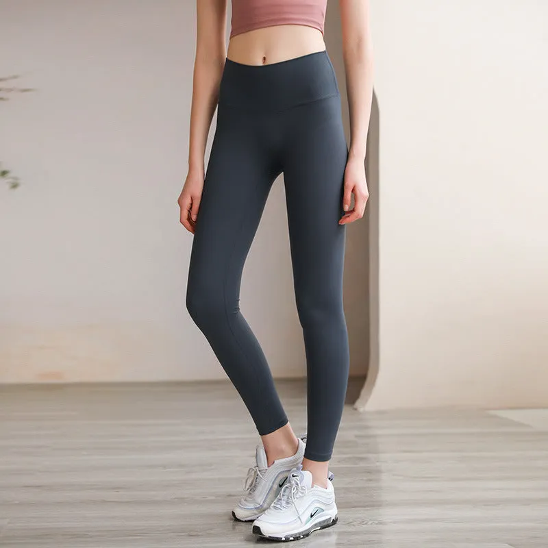 Peach Hip Fitness Pants - High-Waist Sports Leggings for Running & Hip Training
