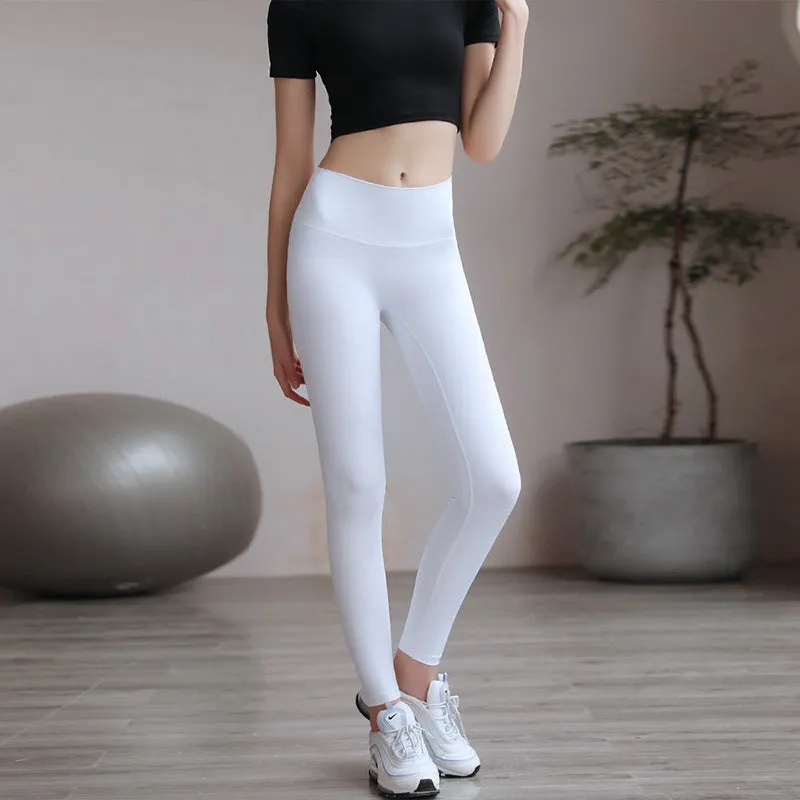 Peach Hip Fitness Pants - High-Waist Sports Leggings for Running & Hip Training