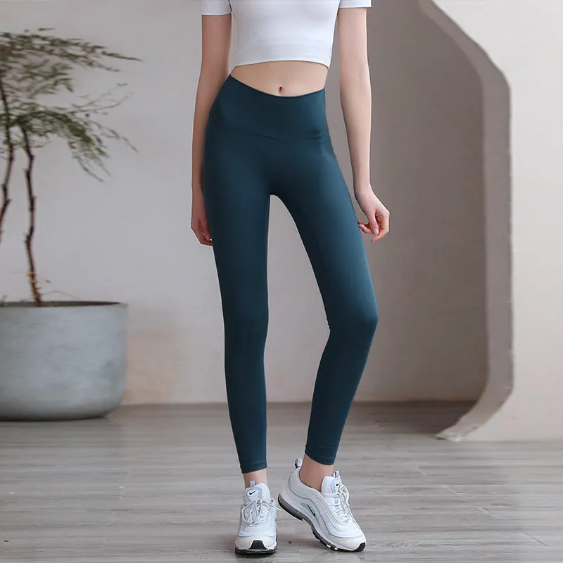 Peach Hip Fitness Pants - High-Waist Sports Leggings for Running & Hip Training