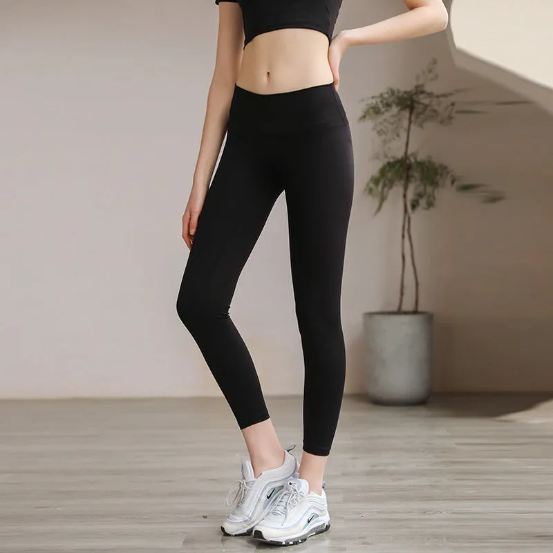 Peach Hip Fitness Pants - High-Waist Sports Leggings for Running & Hip Training
