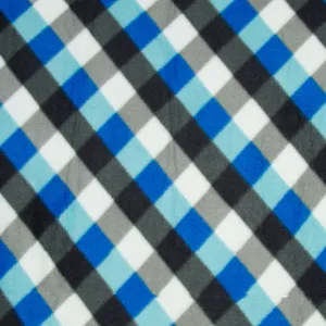 Printed Polar Fleece Blues Check