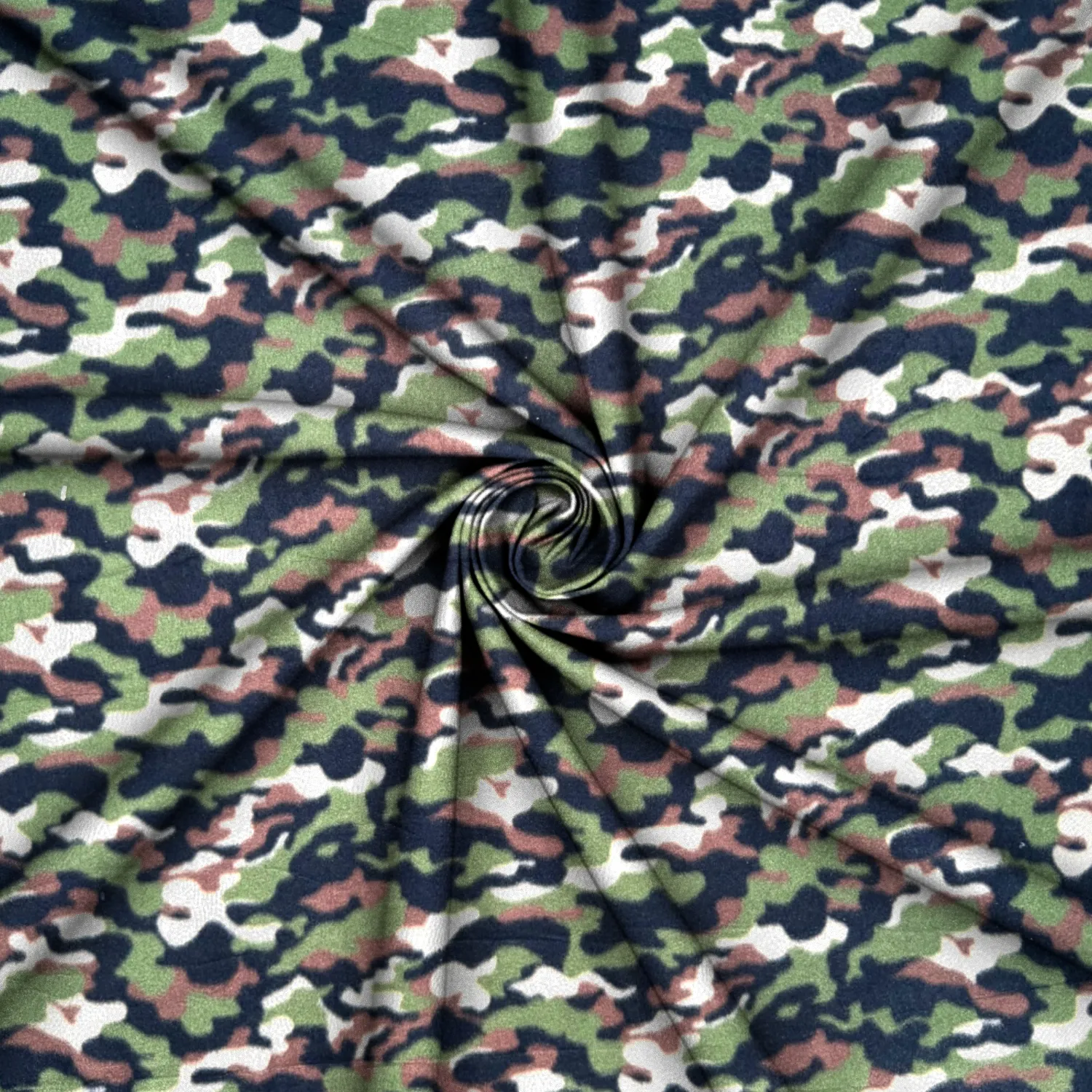 Printed Polar Fleece Camo Green & Brown Mini
