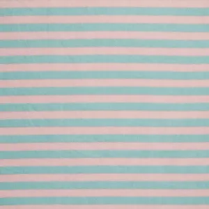 Printed Polar Fleece Peach/Turquoise Stripe