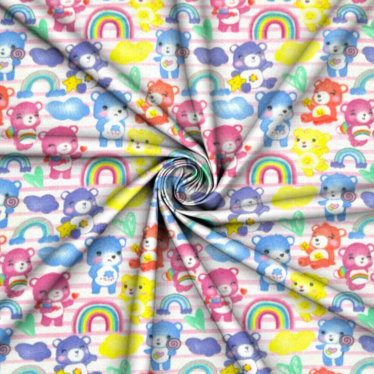 Printed Polar Fleece Rainbow Teddies