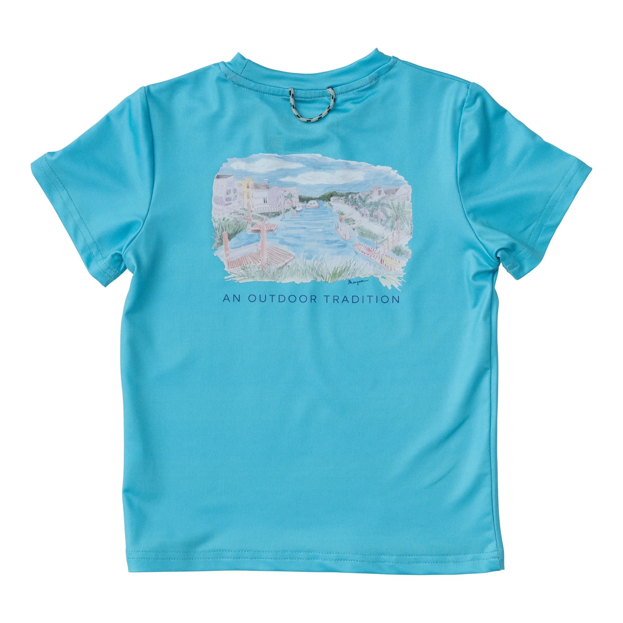 Pro Performance Fishing Tee with Beach Art