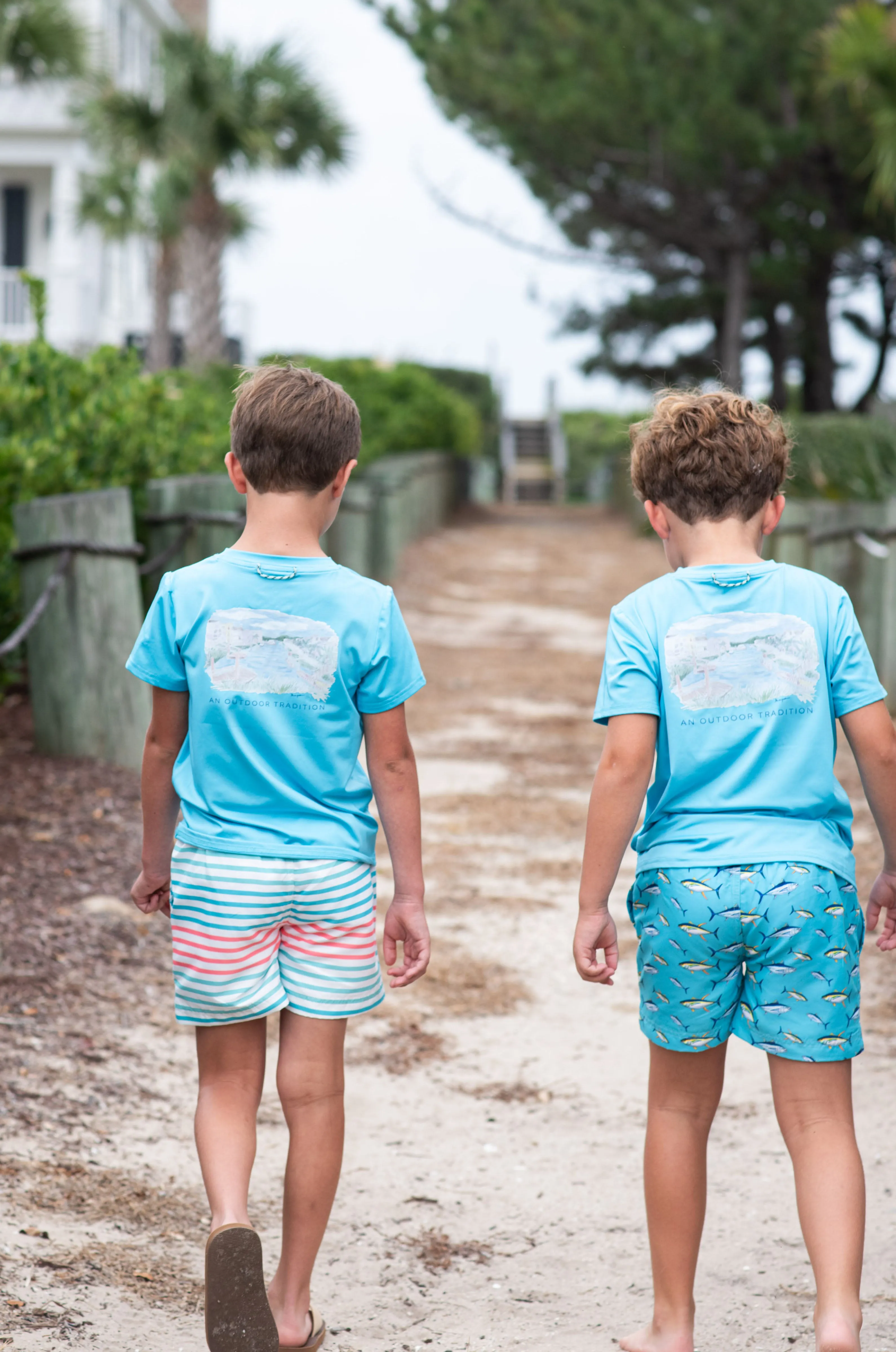 Pro Performance Fishing Tee with Beach Art