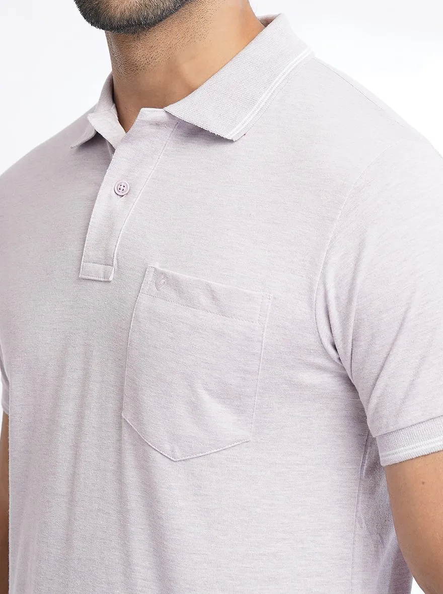 Purple Solid Slim Fit Polo T-Shirt | Greenfibre