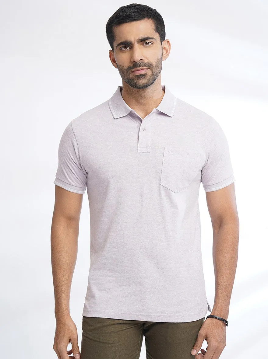 Purple Solid Slim Fit Polo T-Shirt | Greenfibre