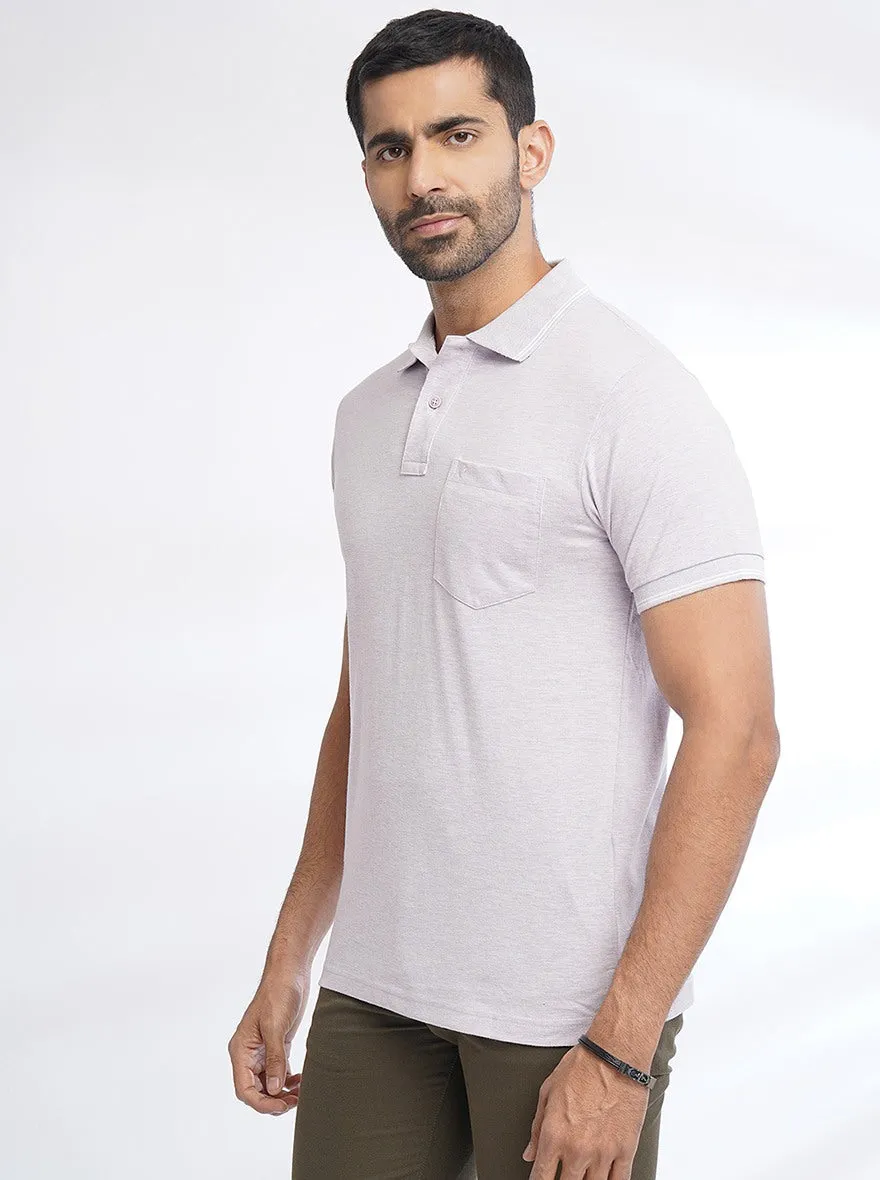 Purple Solid Slim Fit Polo T-Shirt | Greenfibre