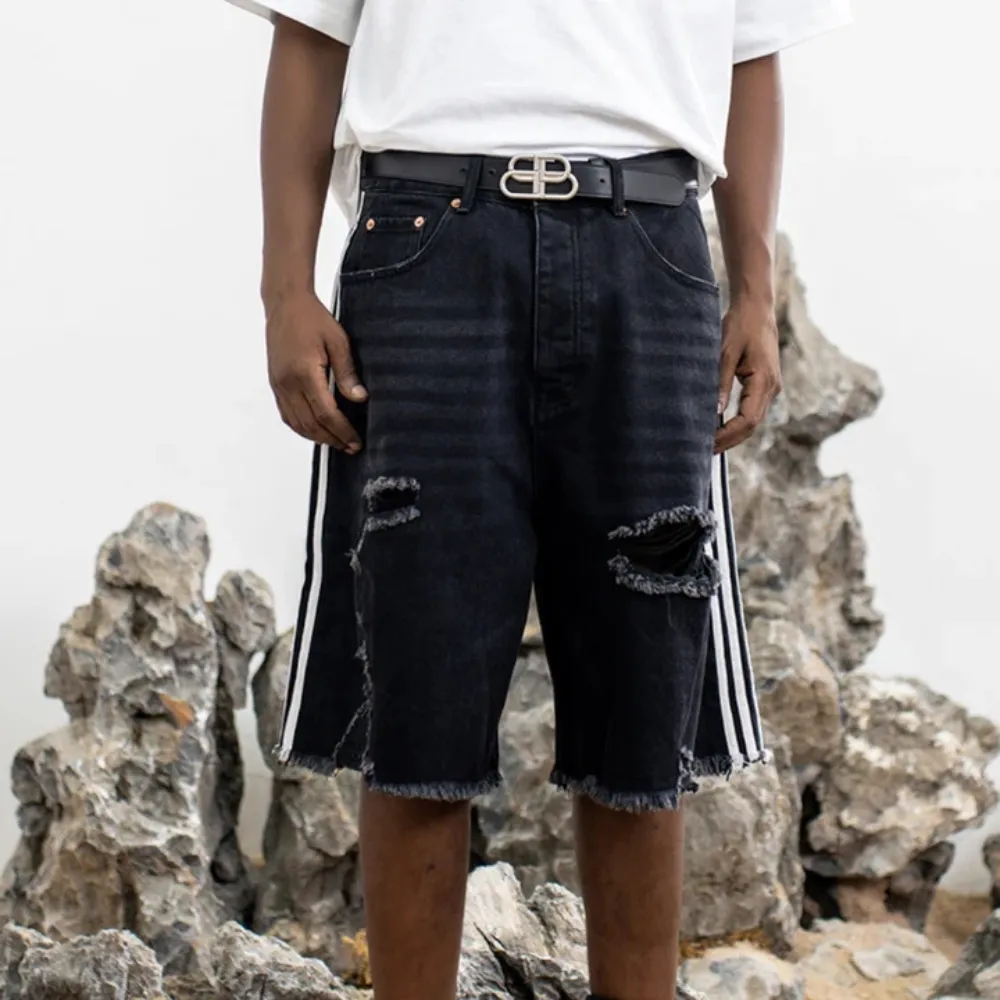 "Black Ripped Denim" Shorts