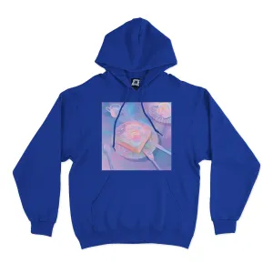 "Flower Toast" Fleece Hoodie Cobalt Blue