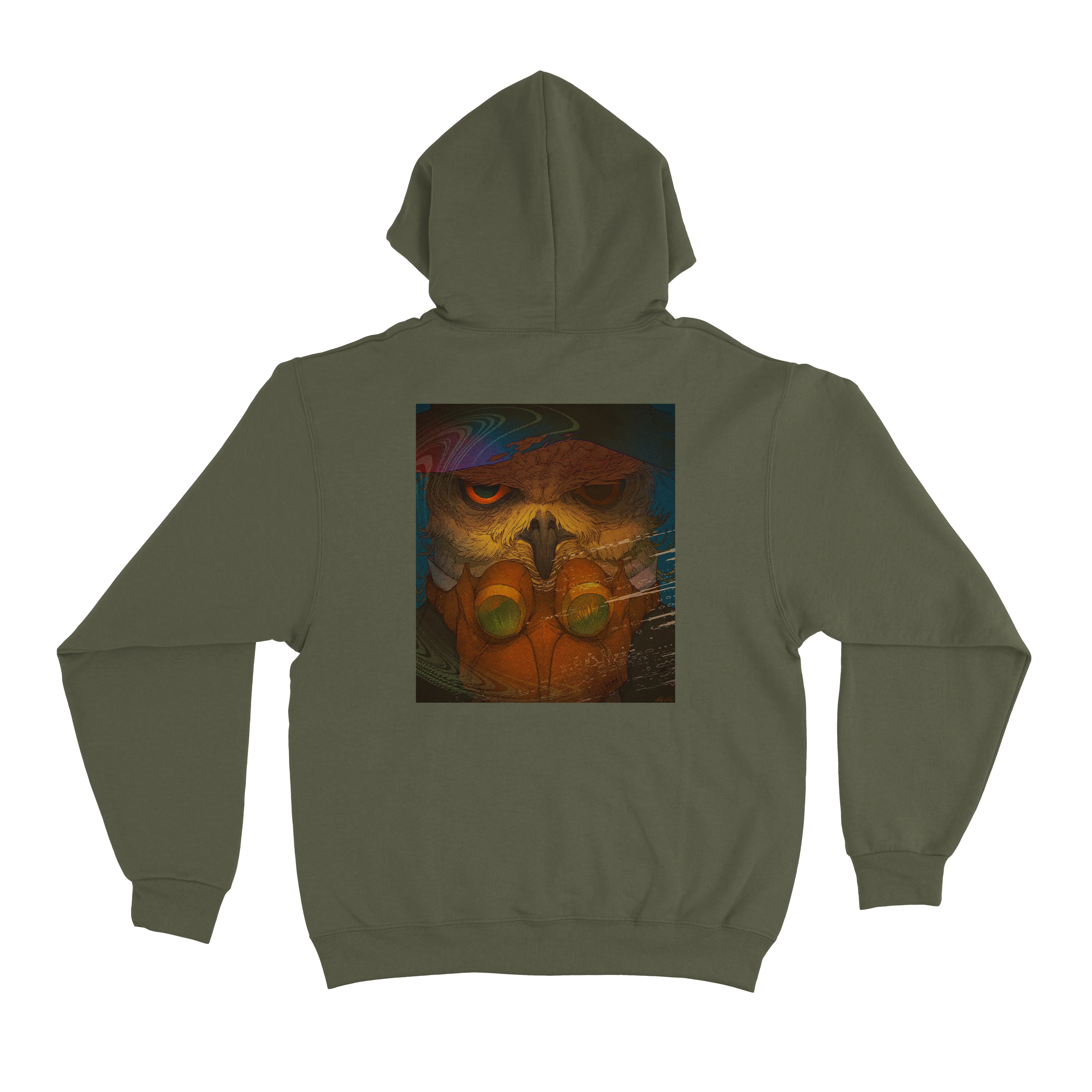"The Owl" Fleece Hoodie Khaki