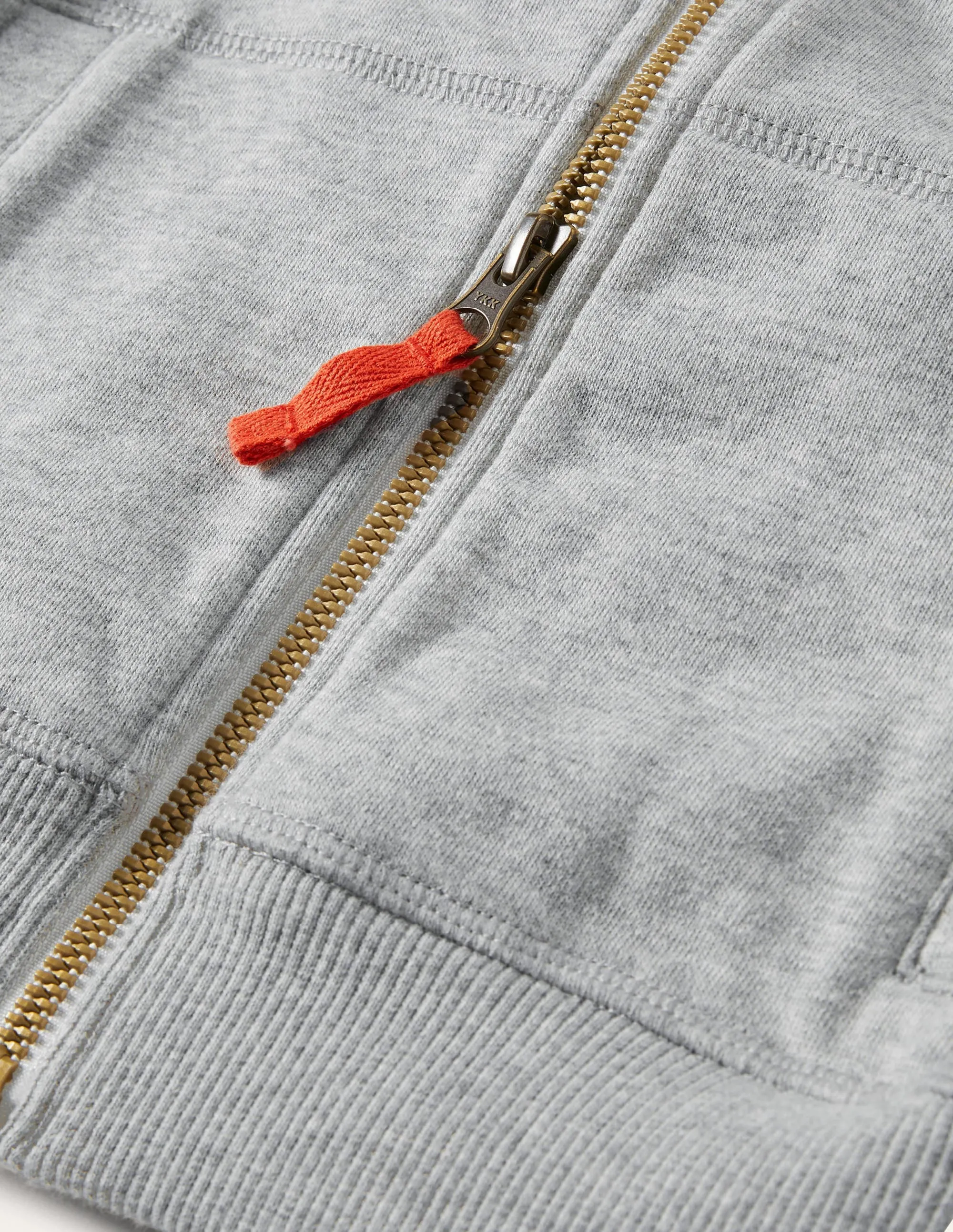 Rainbow Sleeve Zip-Up Hoodie-Grey Marl