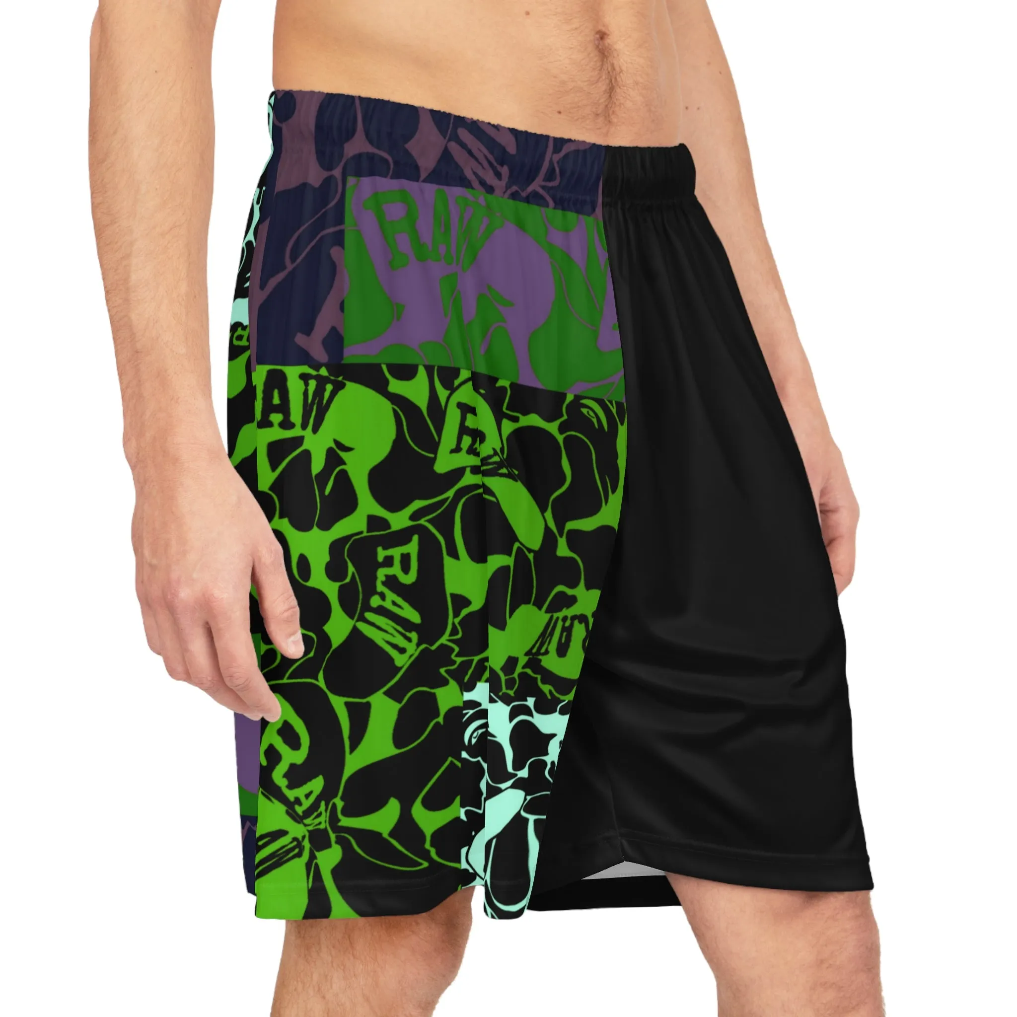 rawsushi worldwide "half multi" Basketball Shorts