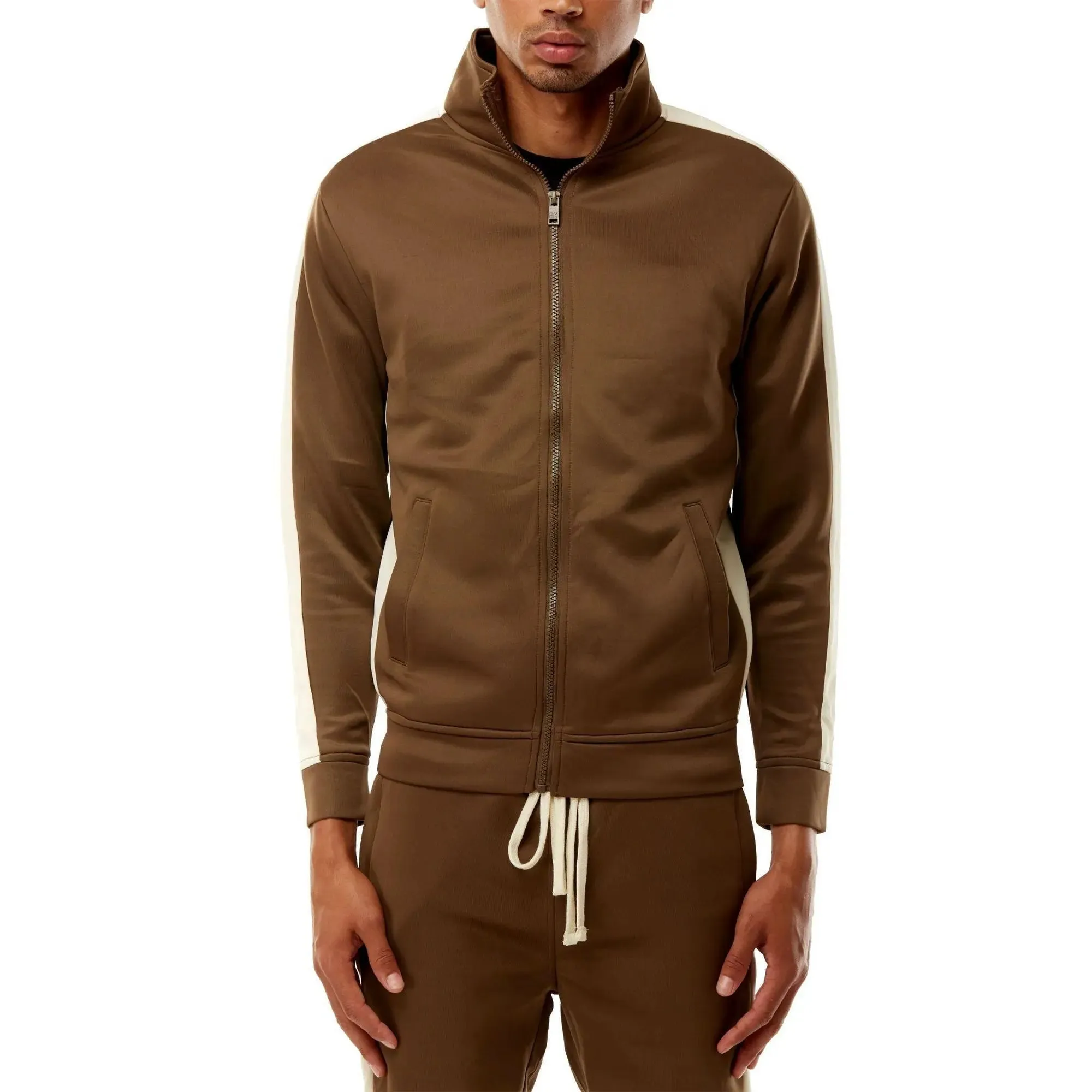 Rebel Minds Men Big & Tall Track Jacket (Olive)