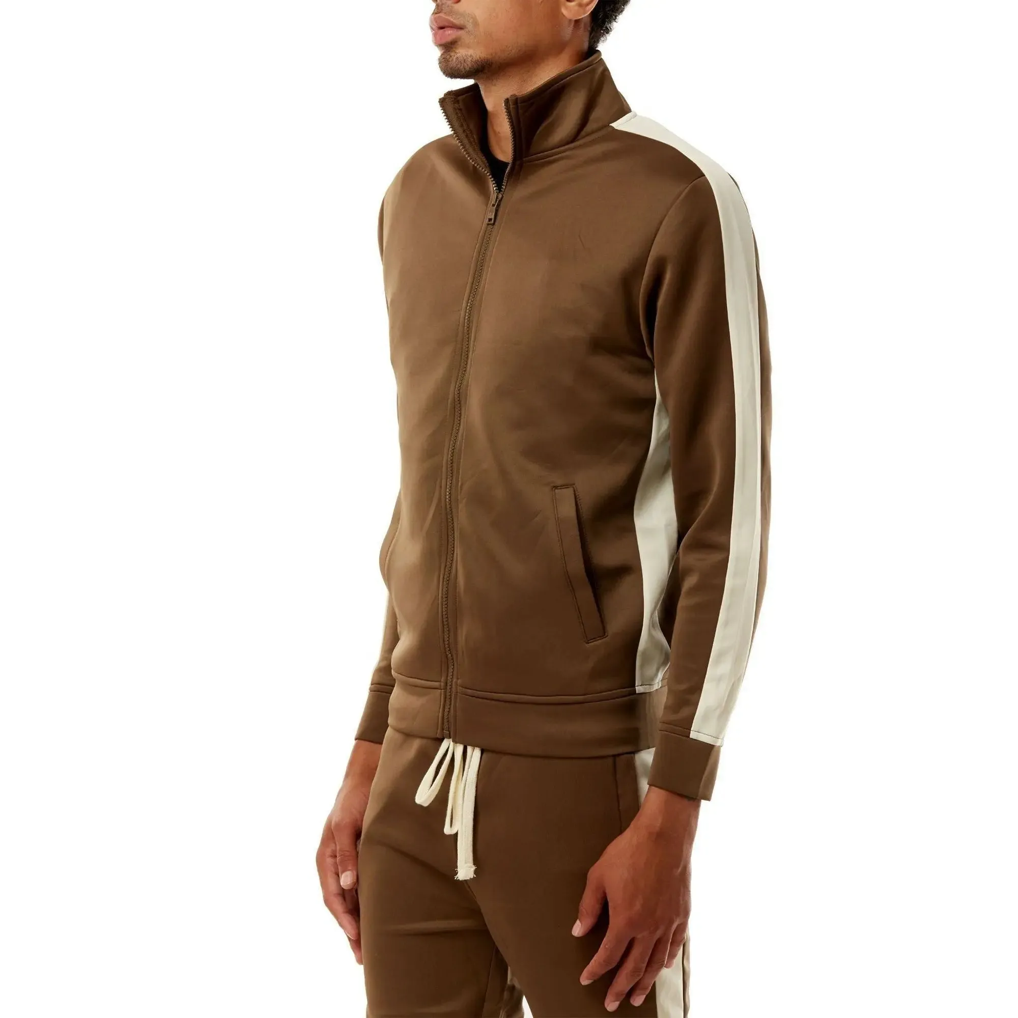 Rebel Minds Men Big & Tall Track Jacket (Olive)