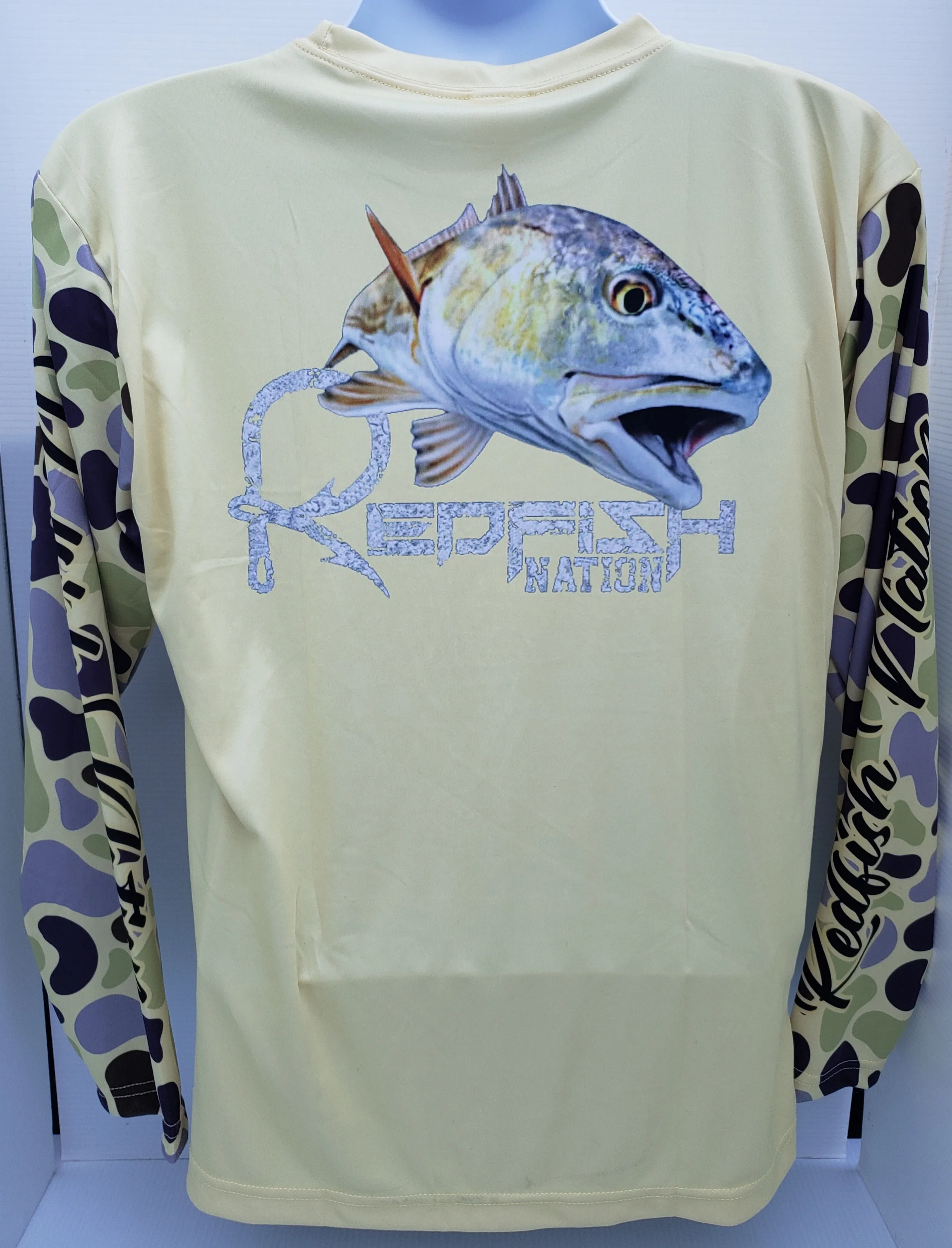 Redfish Nation Logo Performance Shirt - Sunshine Yellow