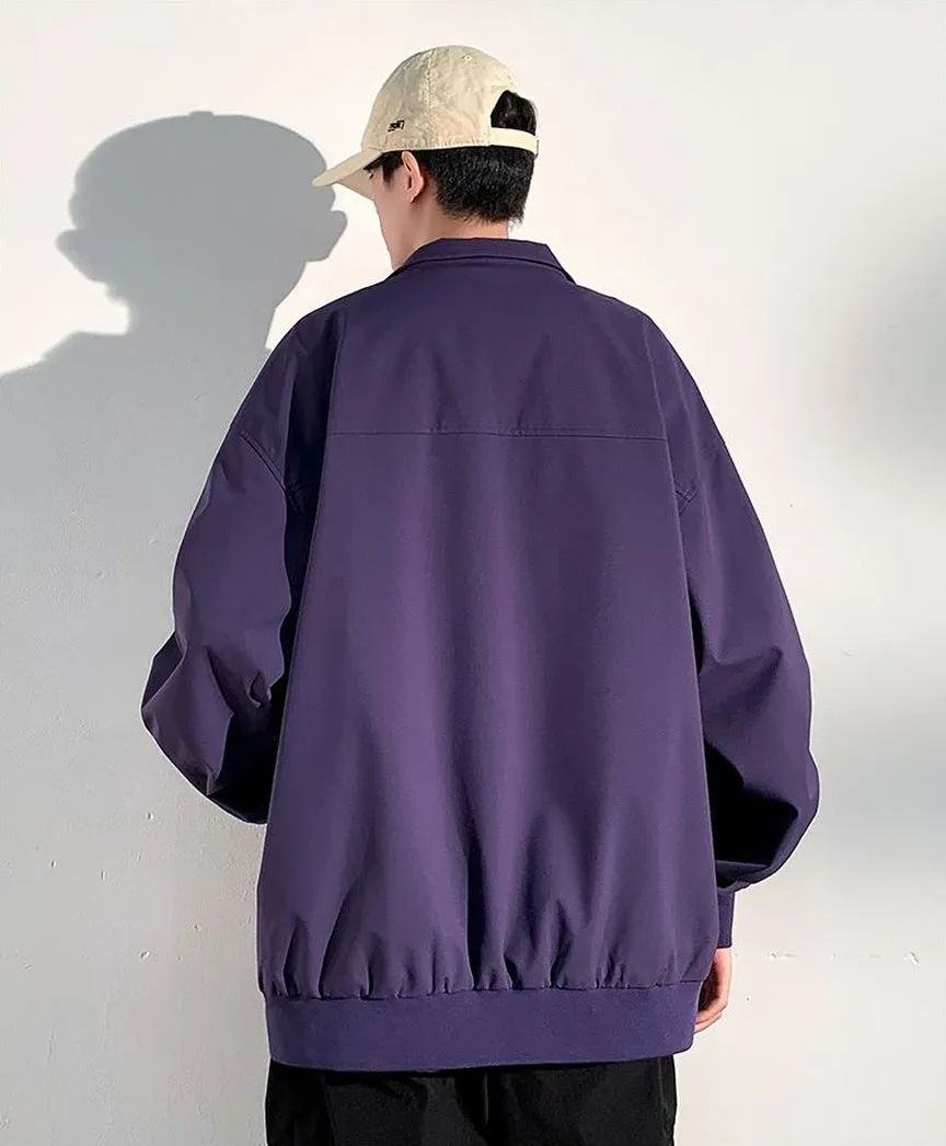 Relaxed-Fit Cargo Raincoat with Elastic Band Cuff and Full Zip